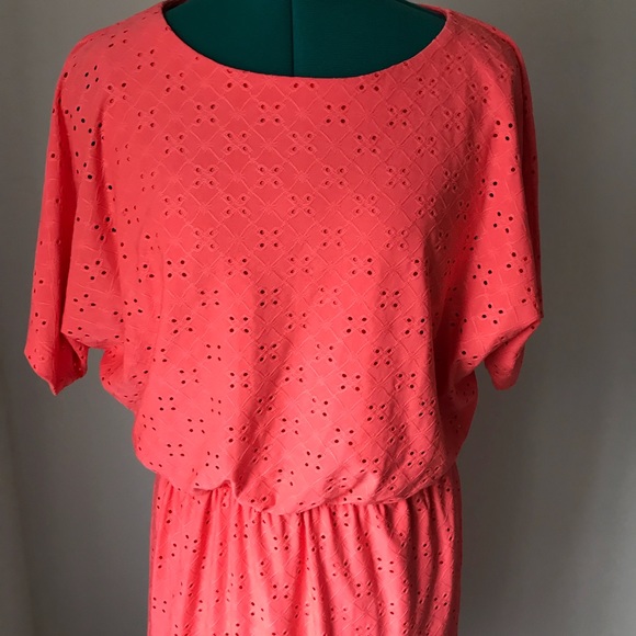 SOLDComfy peach coral minidress sz 6 - Picture 3 of 5